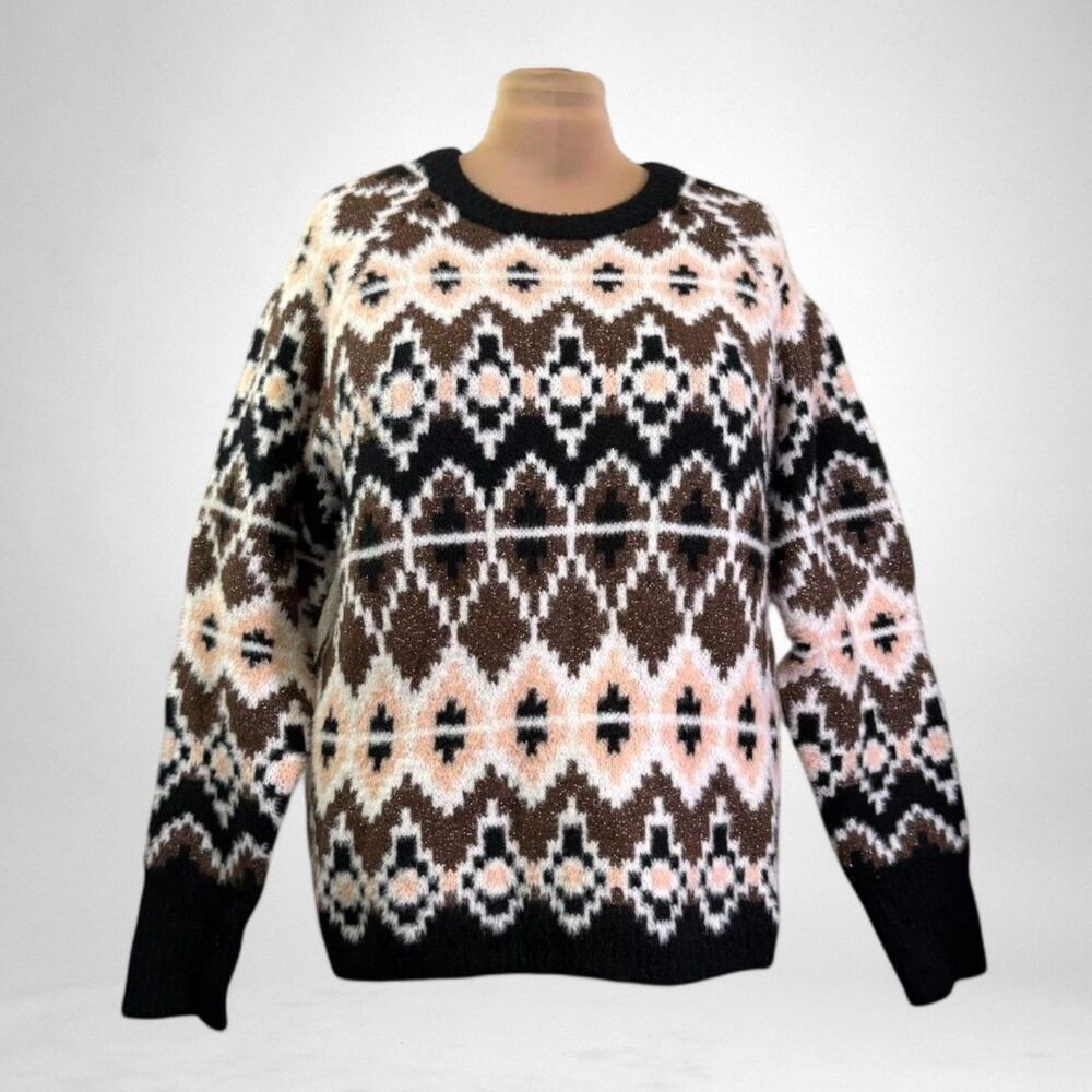 THE DROP Women's Valeria Fair Isle Sweater, NWT! Size 2X